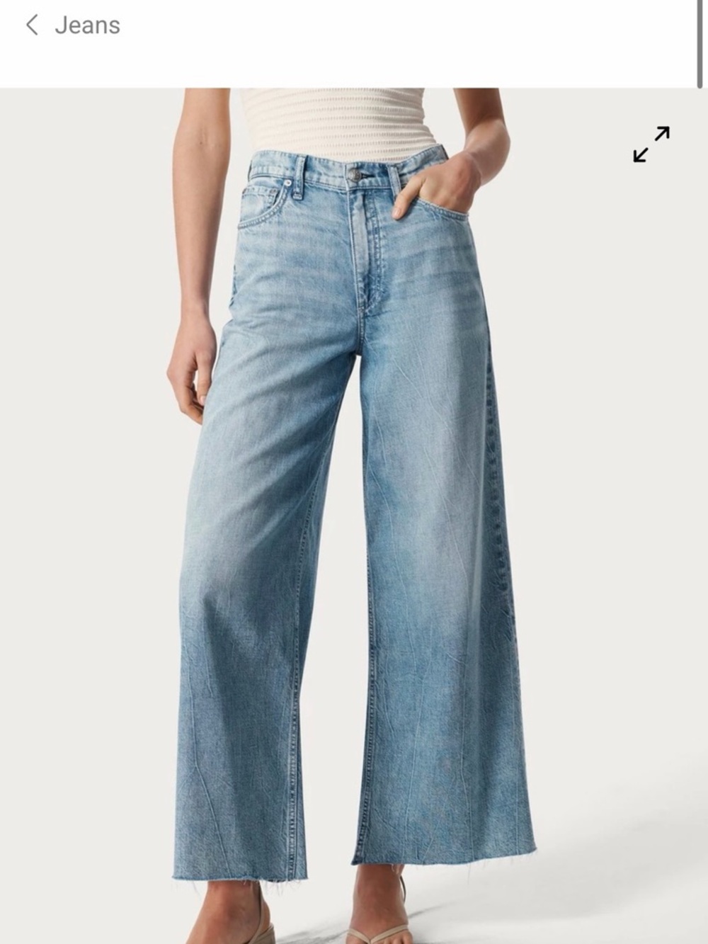 rag & bone Miramar Sofie Ankle Wide-Leg Jeans (Light Blue)